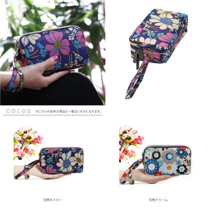 ☆ 花柄ネイビー ポーチ コンパクト 大人かわいい mm3pouch1225g 小物 