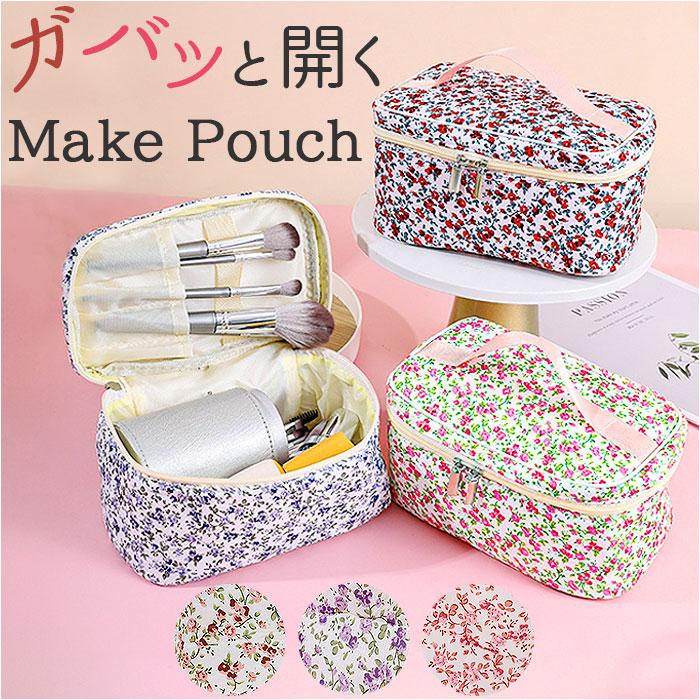 ☆ ローズピンク ☆ 化粧ポーチ 花柄 トラベル mmfpouch1219j 化粧ポーチ 大容量 レディース コスメポーチ メイクポーチ 小物入れ｜lucky13｜03