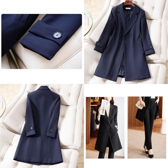 ☆ ネイビー XLサイズ ロングジャケットスーツ セットアップ パンツ