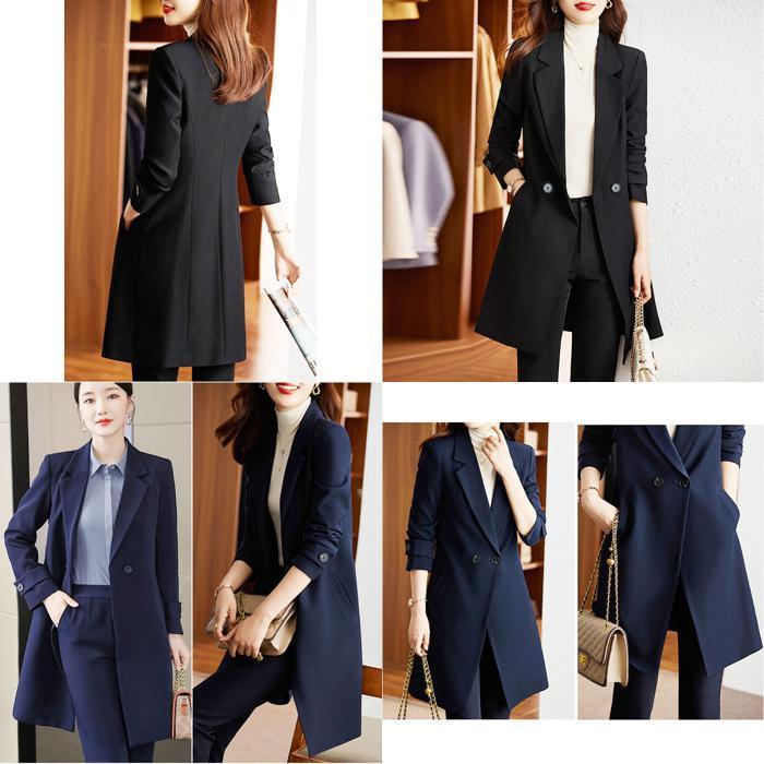 ☆ ネイビー XLサイズ ロングジャケットスーツ セットアップ パンツ