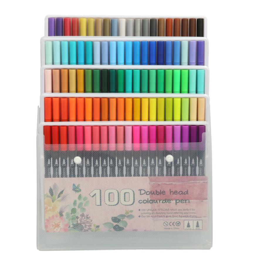 ☆ ブラック マーカーペン セット 100色 通販 水性ペン カラー