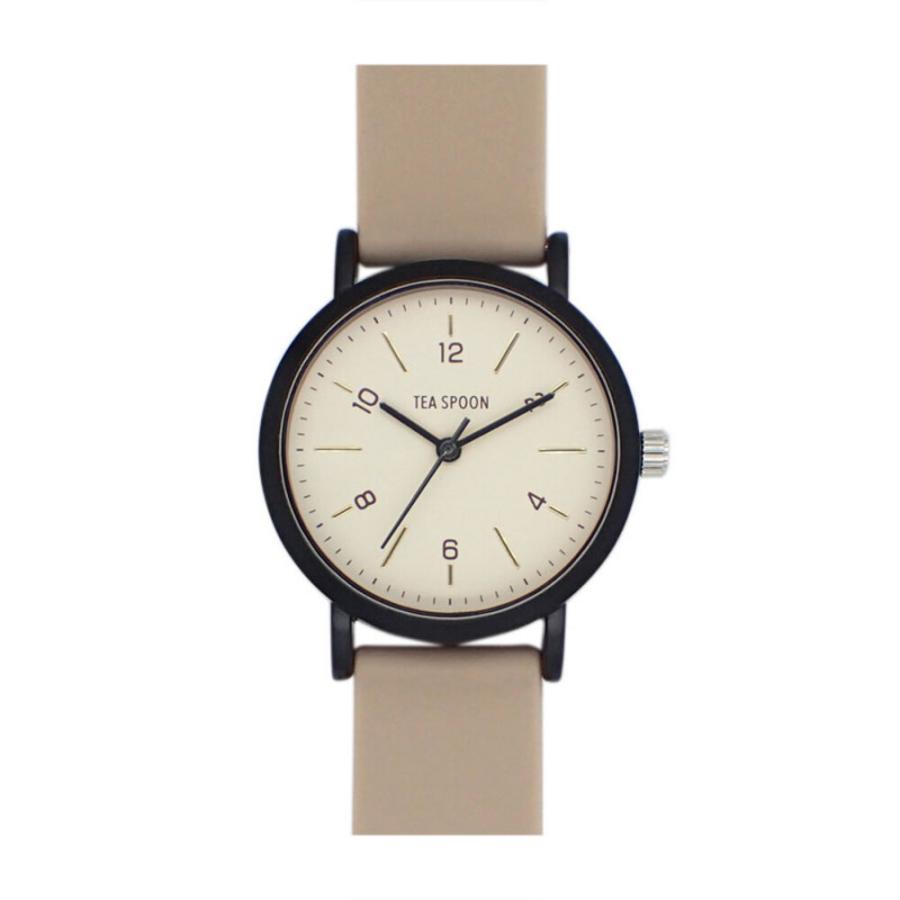 ☆ MOCHA/ベージュ TEA SPOON ラウンドラバーベルトウォッチ 腕時計