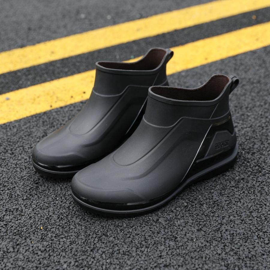 ★ブラック★44/27.5cm★レインブーツ nabt630 レインシューズ ショート 男女兼用 晴雨兼用 レインブーツ ショートブーツ ブーツ 長靴