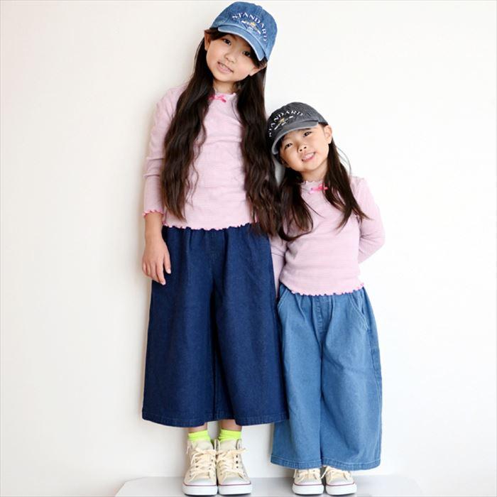 ☆ ブルー ☆ 120cm ☆ Njeans エヌジーンズ 81014 ストレッチデニム ガウチョ パンツ キッズ 子供服 ガウチョ デニム キュロット｜lucky13｜06