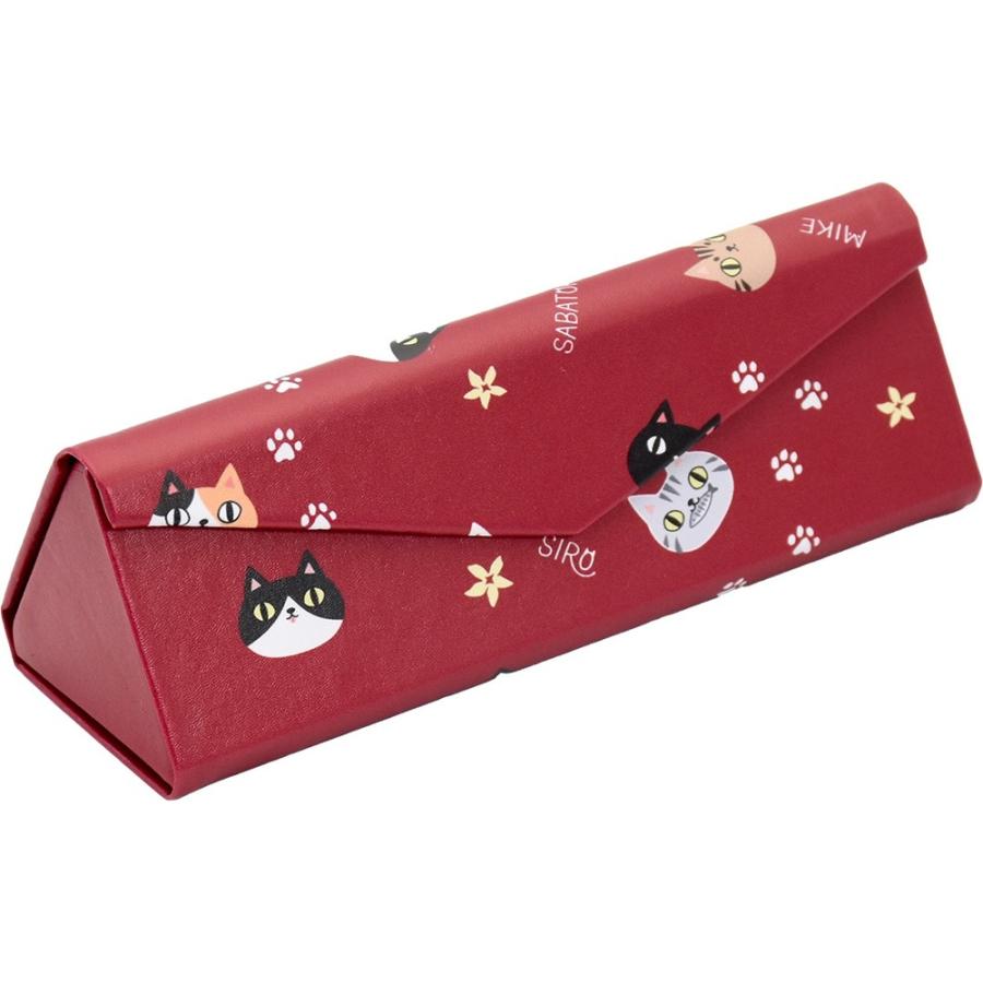 ☆ フェイス ☆ 猫三兄弟 折りたたみメガネケース メガネケース 猫 にゃん屋 猫3兄弟 眼鏡ケース 猫三兄弟 めがねケース 折りたたみ | 