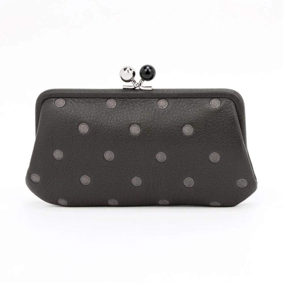 ☆ ダークグレードット perche ペルケ アクリル玉がま口長財布 財布 08