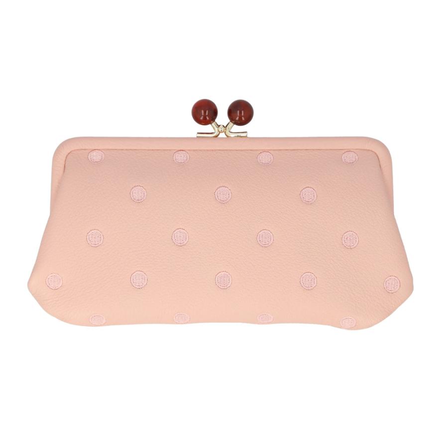 ☆ ライトピンクドット perche ペルケ アクリル玉がま口長財布 財布 08 