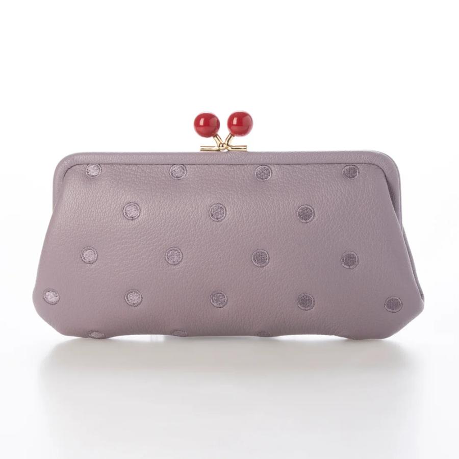 未使用perche ペルケ アクリル玉がま口長財布 財布 ピンク がま口 ドット ☆ ラベンダードット perche ペルケ アクリル玉がま口長財布 財布 08