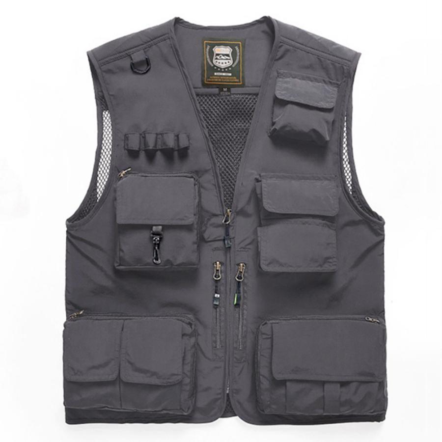 ☆ ダークグレー 2XL メンズ メッシュベスト pk7898 ジャケット