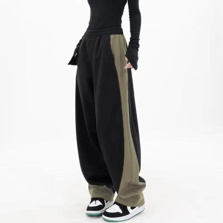 ☆ ブラック×グリーン Lサイズ ジャージパンツ フィットネスウェア