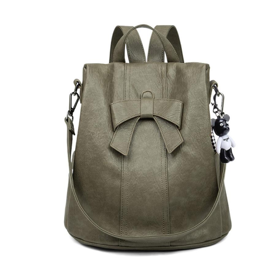☆ カーキ リュック 防犯 pmybag004 PUレザー 2way リュックサック 