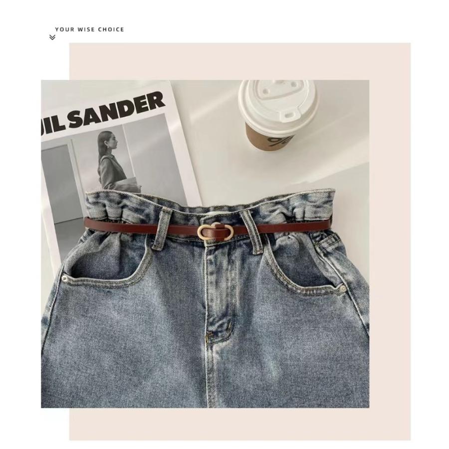 ☆ダークブラウン☆ベルト 細い pmybelt01 ベルト レディース 細い スライドベルト 細いベルト スカートベルト ウエストマーク 合皮 革