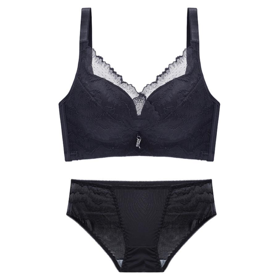 ☆ブラック☆36/80C☆ブラジャーショーツセット pmybrsho01 ブラジャー ショーツ セット ブラショーツセット フルカップ レース