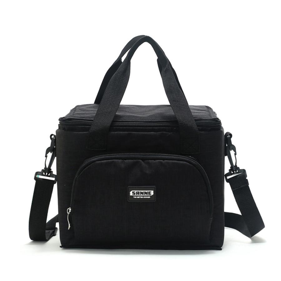 ☆ブラック☆保冷バッグ pmycl8108 保冷バッグ 大容量 ファスナー クーラーボックス クーラーバッグ 保冷保温 手提げ 肩掛け 保温バッグ