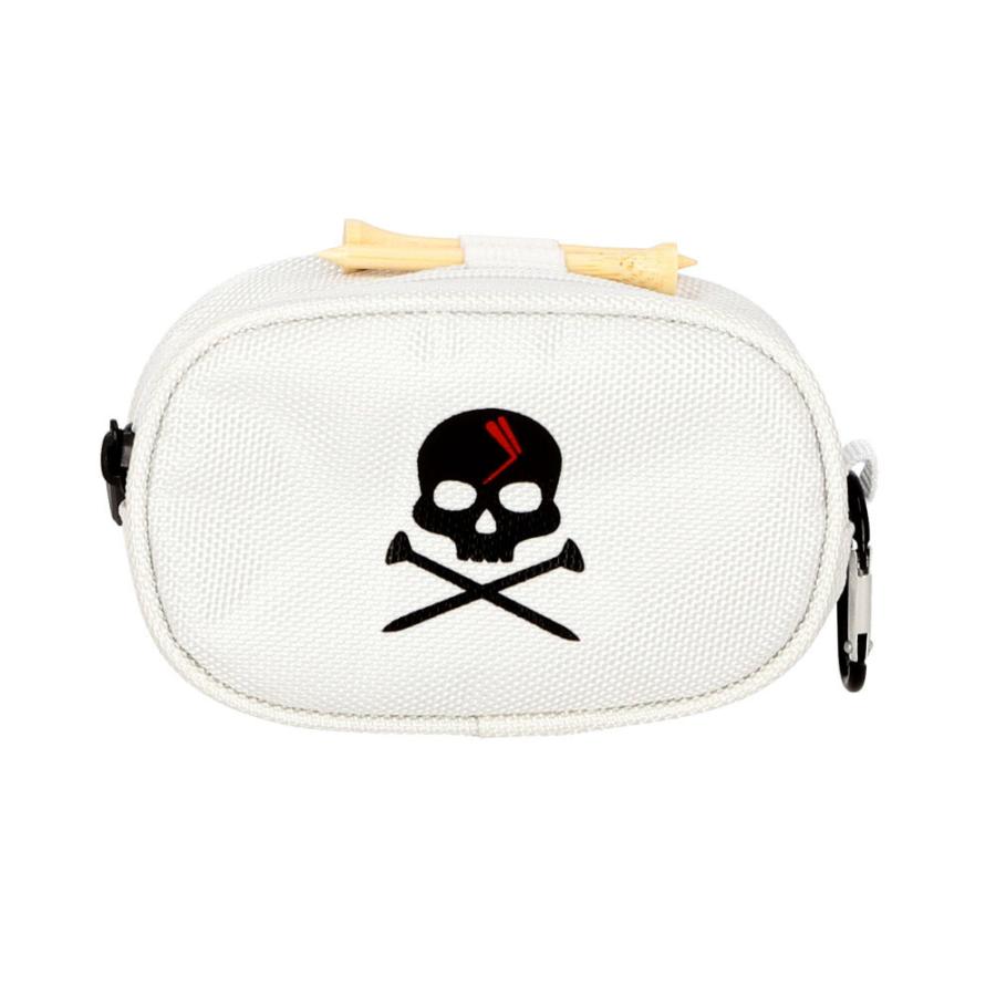 ☆ ホワイト ☆ ゴルフ ボールケース pmygf39 ボールケース ゴルフ 4個用 ボールホルダー ティーホルダー ボールポーチ ポーチスカル | ブランド登録なし