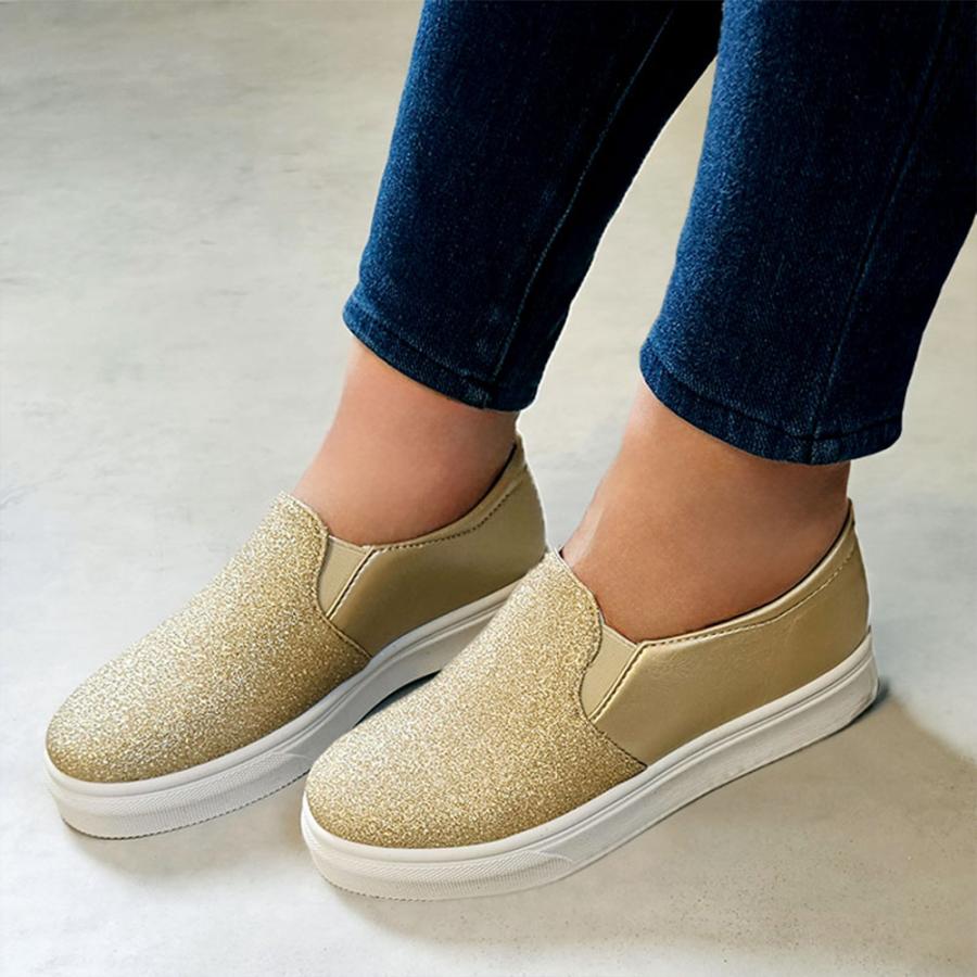 ☆ ゴールド 37(23.5cm) スリッポン ローファー レディース 靴