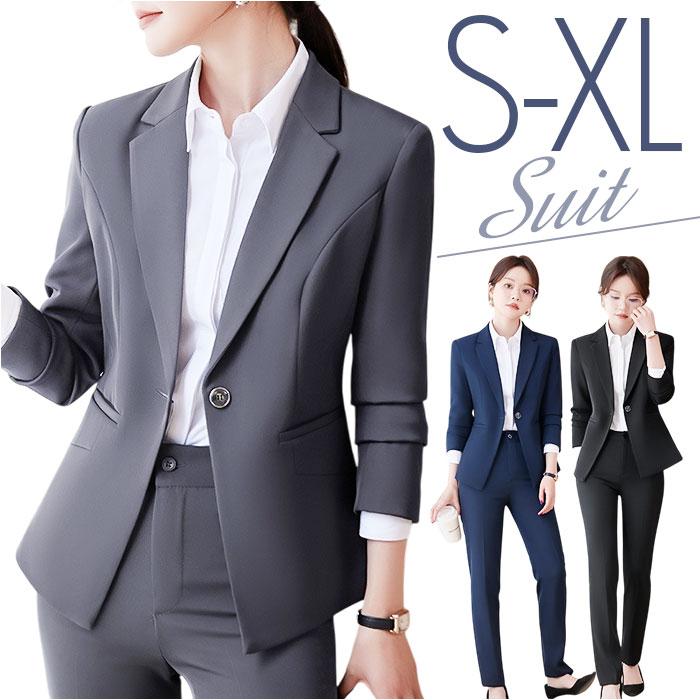 ☆ グレー XL ビジネススーツ パンツスーツ セットアップ レディース