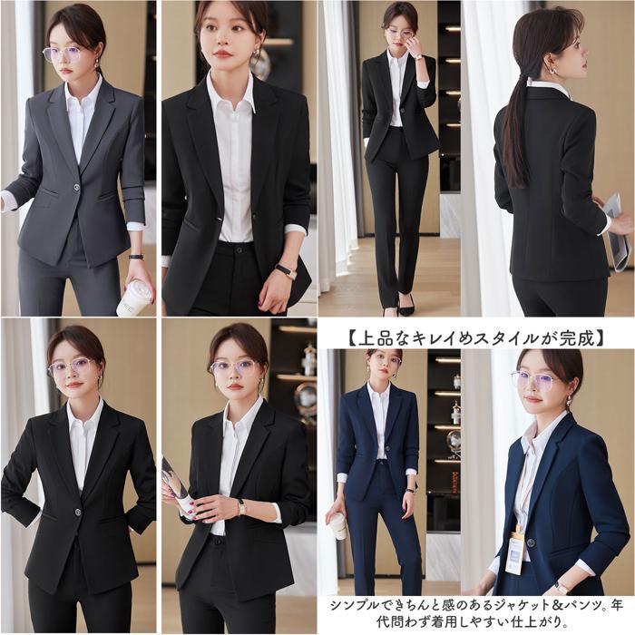 ☆ グレー XL ビジネススーツ パンツスーツ セットアップ レディース