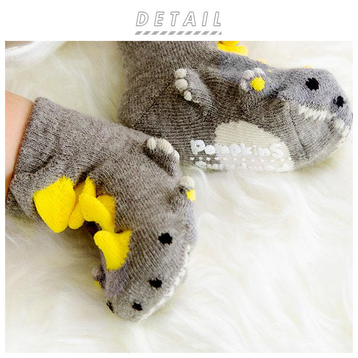 ☆ パンダ/クロ ☆ POMPKINS ポップアップ ベビーソックス ベビー 靴下 ソックス 恐竜 サメ シマリス POMPKINS ポプキンズ 動物 アニマル | ブランド登録なし | 03