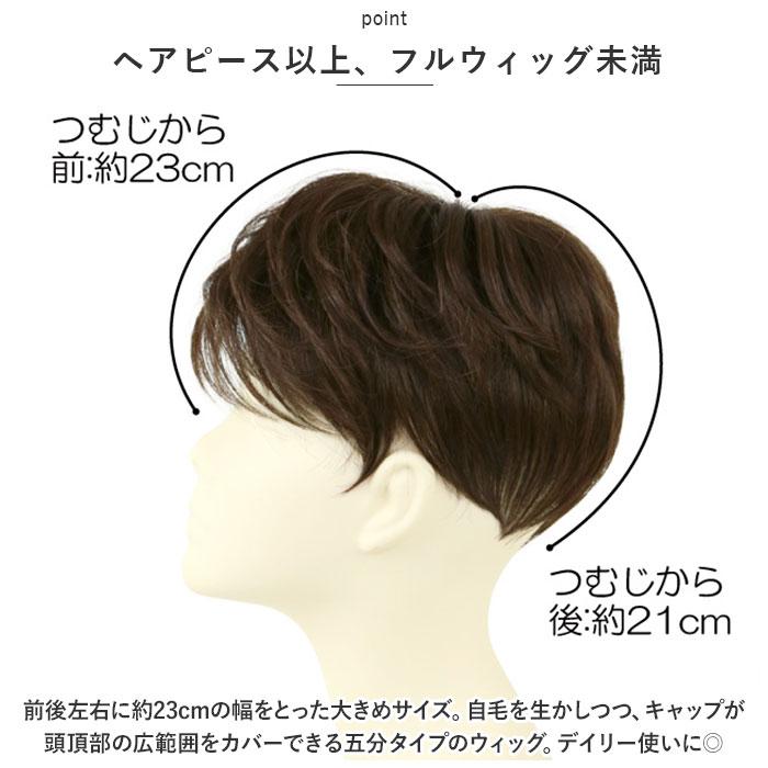 TDGH.耐熱ダークグレイヘア プリシラ 男性用5分ウィッグ ボリュームショート GB-23 部分ウィッグ 男性 ウィッグ ショート ...