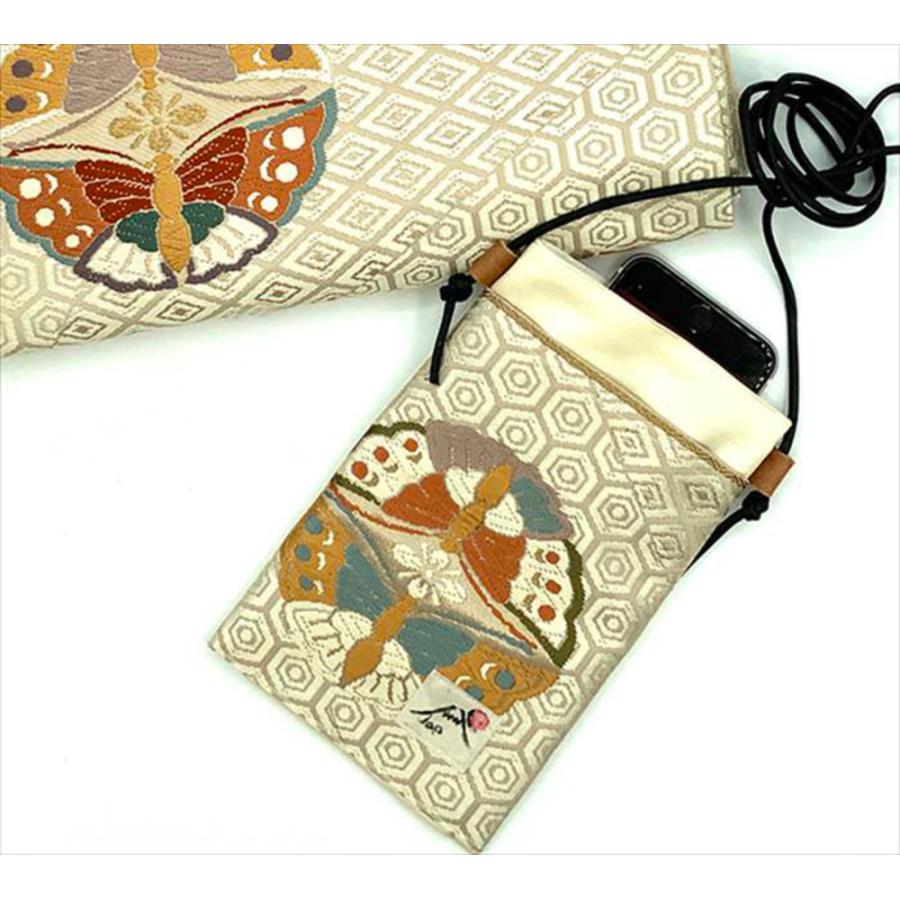 ☆ C.Ivory エコハーブ スマホショルダー 着物帯リメイク 斜めがけ 