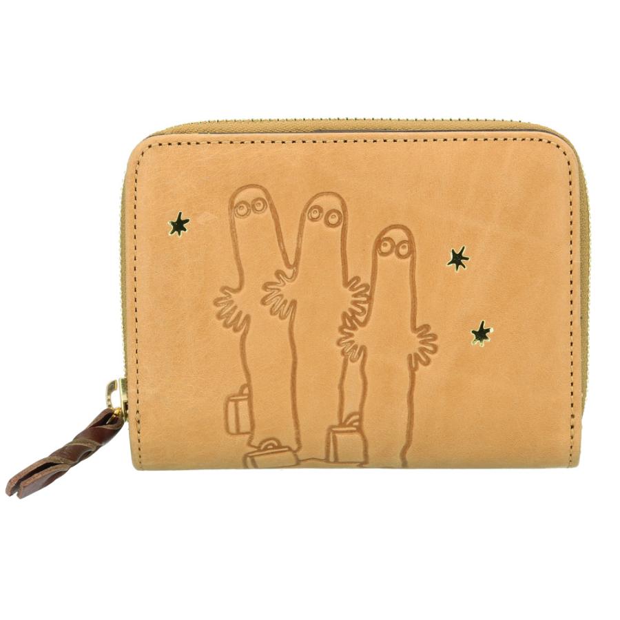 ☆ ニョロニョロ/ナチュラル MOOMIN ムーミン 二つ折り財布 折り財布