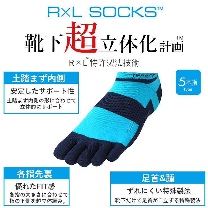 ☆ レッドチャコール ☆ S(22-24cm) ☆ R×L SOCKS RNS5001G Type-TF 5本指トラックandフィールド 靴下 メンズ スポーツ｜lucky13｜05