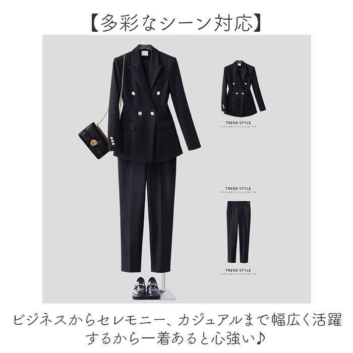 ☆ ブラック M パンツスーツ レディース 上下セットアップ おしゃれ