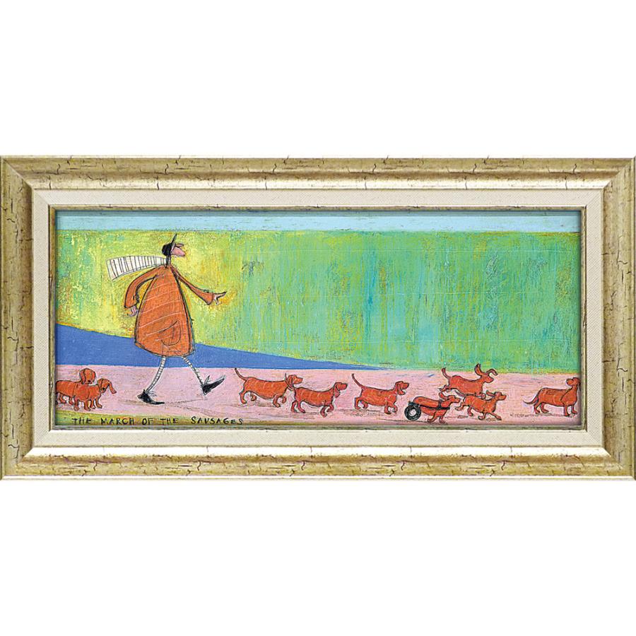 サム•トフト【ソーセージ大行進】　絵画 ☆ ソーセージ大行進 SamToft サムトフト アートフレーム M 絵画 約