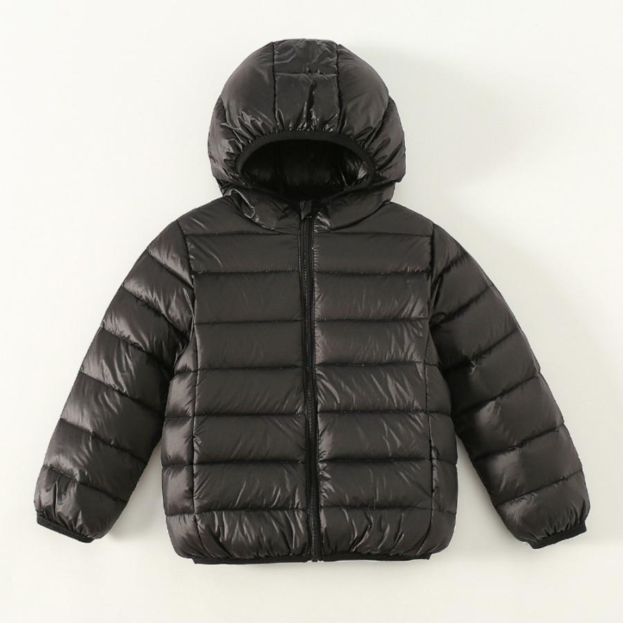 ☆ブラック☆140CM☆ダウンコート キッズ 秋冬 収納袋付き secoat220902 ダウンコート キッズ 長袖 収納袋付き 無地 フード付き