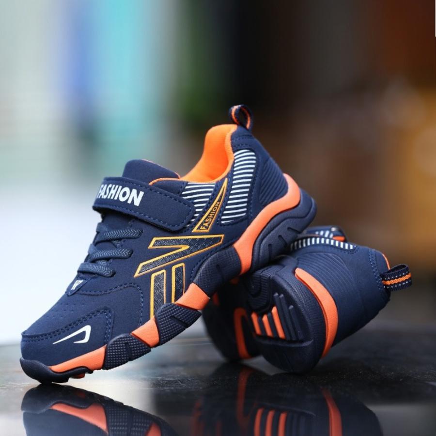 ☆ ネイビー×オレンジ 32（20.0CM） キッズ スニーカー 男の子 子供靴