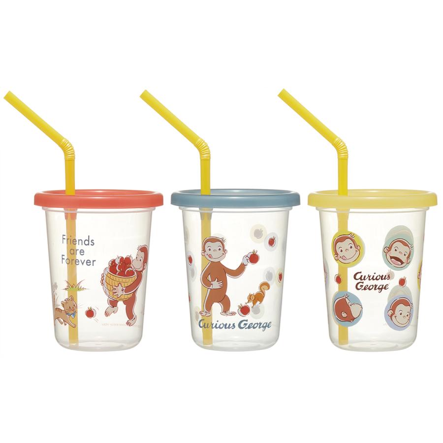 ☆ おさるのジョージ ストロー付タンブラー3個 230ml SIH2ST
