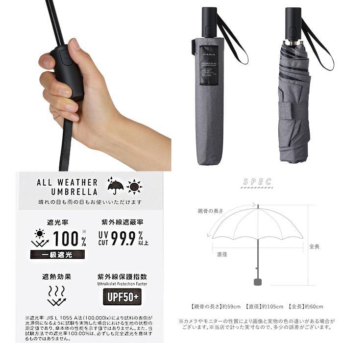 ☆ ミスト mabu マブ ダンガリー オート 折りたたみ傘 晴雨兼用