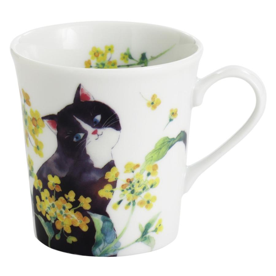 ☆ ひだまり猫/菜の花 にゃん屋 マグカップ セラミック藍 日本製 マグ