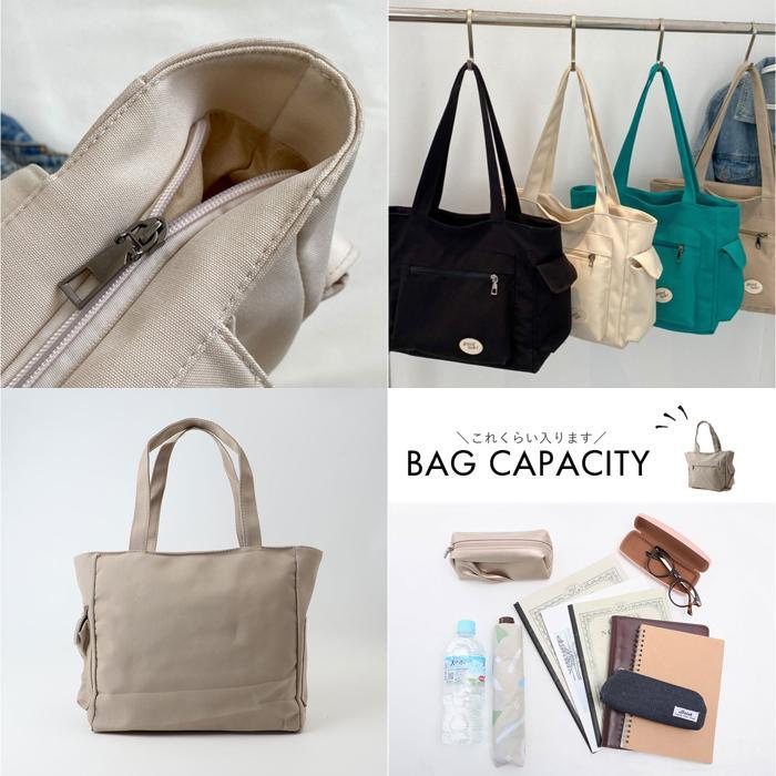 ☆ アイボリー トートバッグ カジュアルバッグ 肩掛け キャンバス