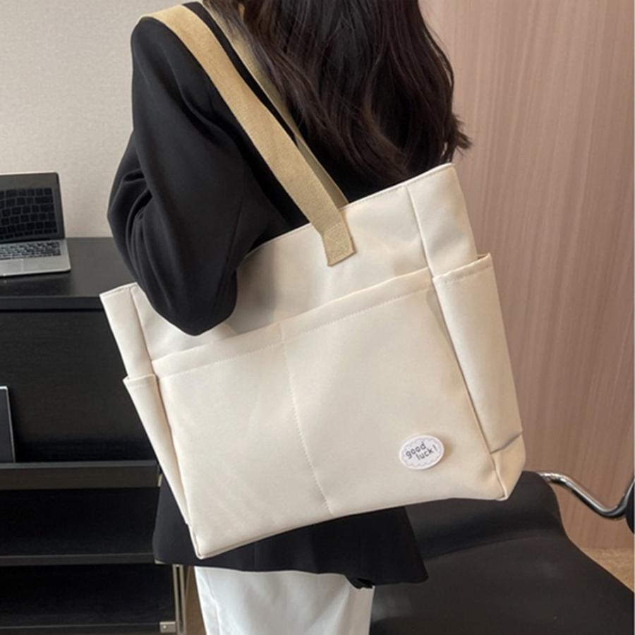 ☆ アイボリー トートバッグ ハンドバッグ シンプル レディース 肩掛け