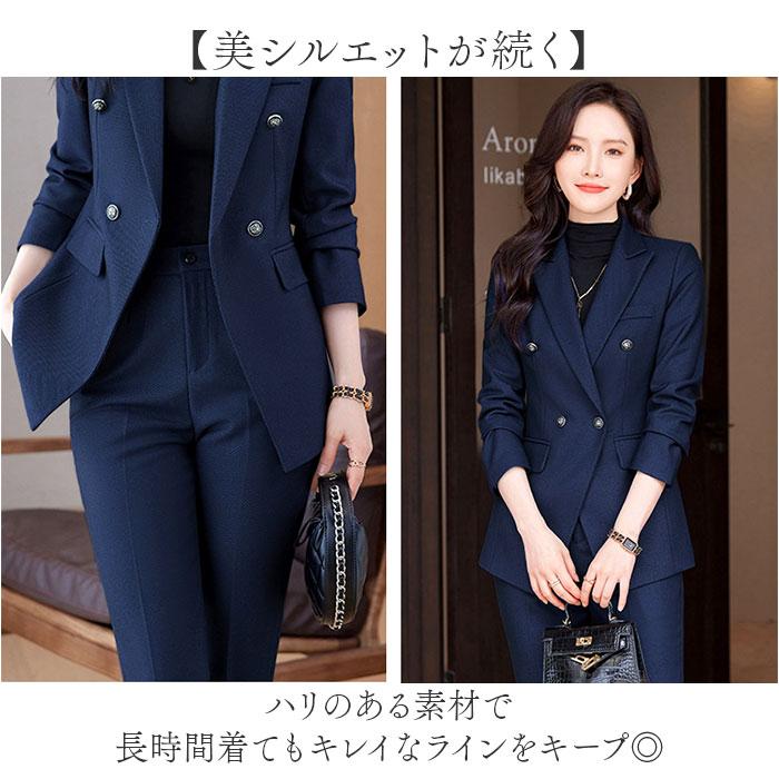 ☆ ネイビー L ビジネススーツ セットアップスーツ レディース