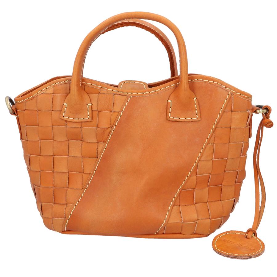 ☆ ブラウン zucchero ズッケロ 編み込み切り替えデザイン2WAY