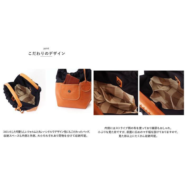 ☆ カーキ zucchero ズッケロ カウレザー×キャンバスハンドバッグ 
