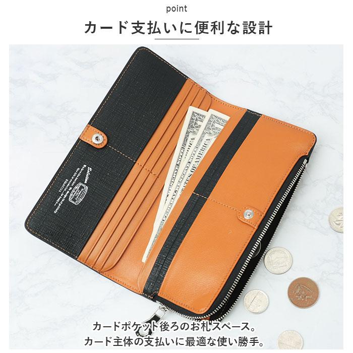 ☆ ネイビー 財布 SOLATINA 型押し長財布 ソラチナ 長財布 メンズ SW  