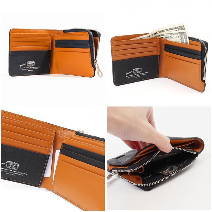財布 SOLATINA カウレザー型押し２つ折りウォレット ☆ ブラック 財布 SOLATINA カウレザー型押し2つ折りウォレット