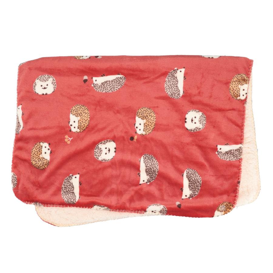 ☆ ハリネズミ/オレンジ スワンネル3WAYひざ掛け ブランケット