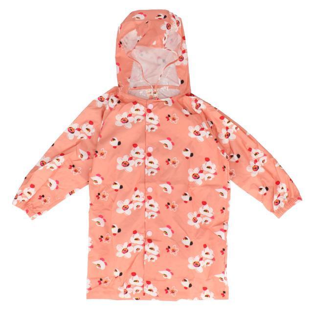 ☆ピンクｘフラワー☆S (90-100cm) レインコート キッズ ランドセル対応 女の子 男の子 おしゃれ かわいい 幼稚園 保育園 小学校