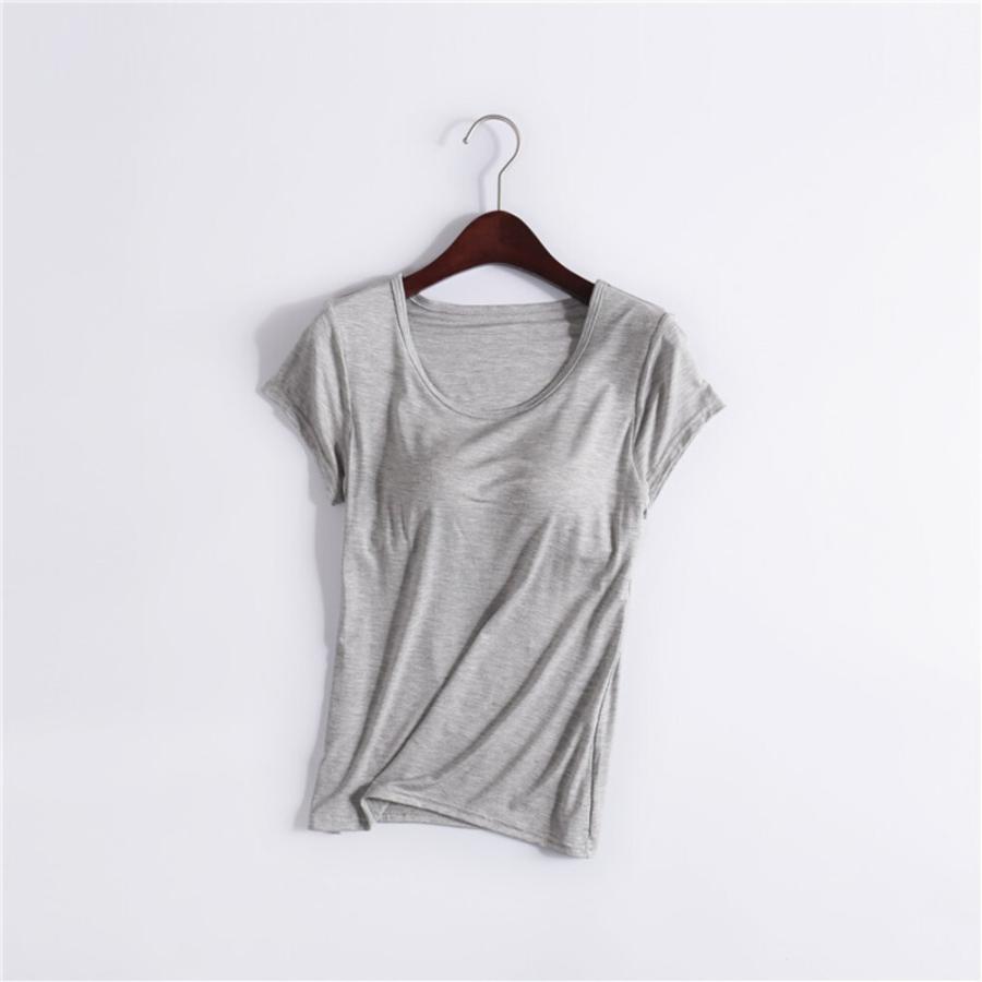 ☆グレー☆XL☆Tシャツ ルームウェア カップ付 ヨガウェア tsy013 半袖 Tシャツ レディース カップ付 tシャツ カットソー パッド付き