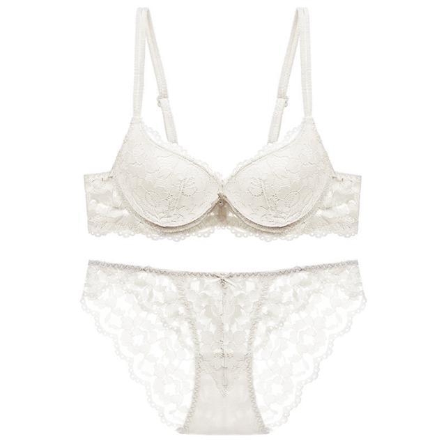 ☆ホワイト☆75B ブラジャー ショーツ セット 下着 レディース セット 盛りパッド パンツ 綺麗 レース 夜 セクシー 盛りブラ セッ