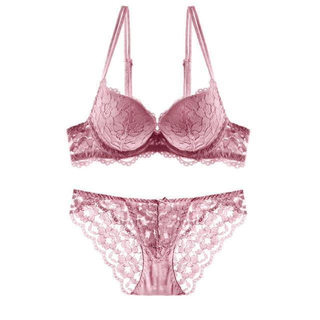 ☆バイオレット☆80B ブラジャー ショーツ セット 下着 レディース セット 盛りパッド パンツ 綺麗 レース 夜 セクシー 盛りブラ
