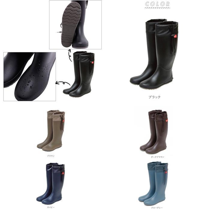 ☆ ブラック L(24-25cm) レインブーツ レディース ロング 通販