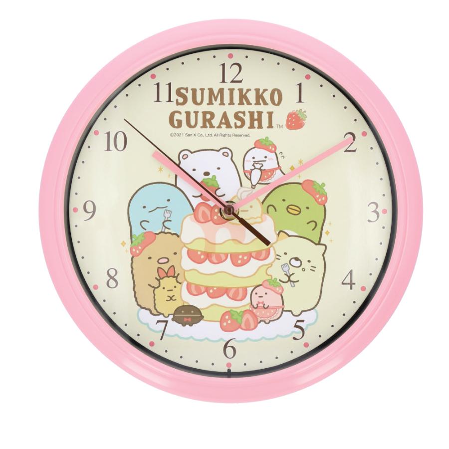 ☆ すみっコ/ピンク2 キャラクター 掛け時計 ウォールクロック 壁掛け