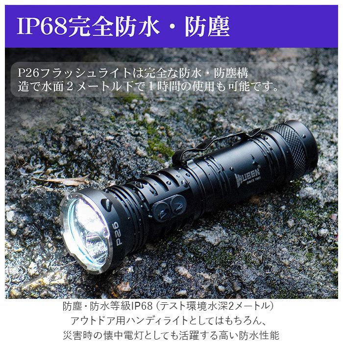 ☆ ブラック WUBEN 懐中電灯 通販 LED 強力 充電式 リチウムイオン充