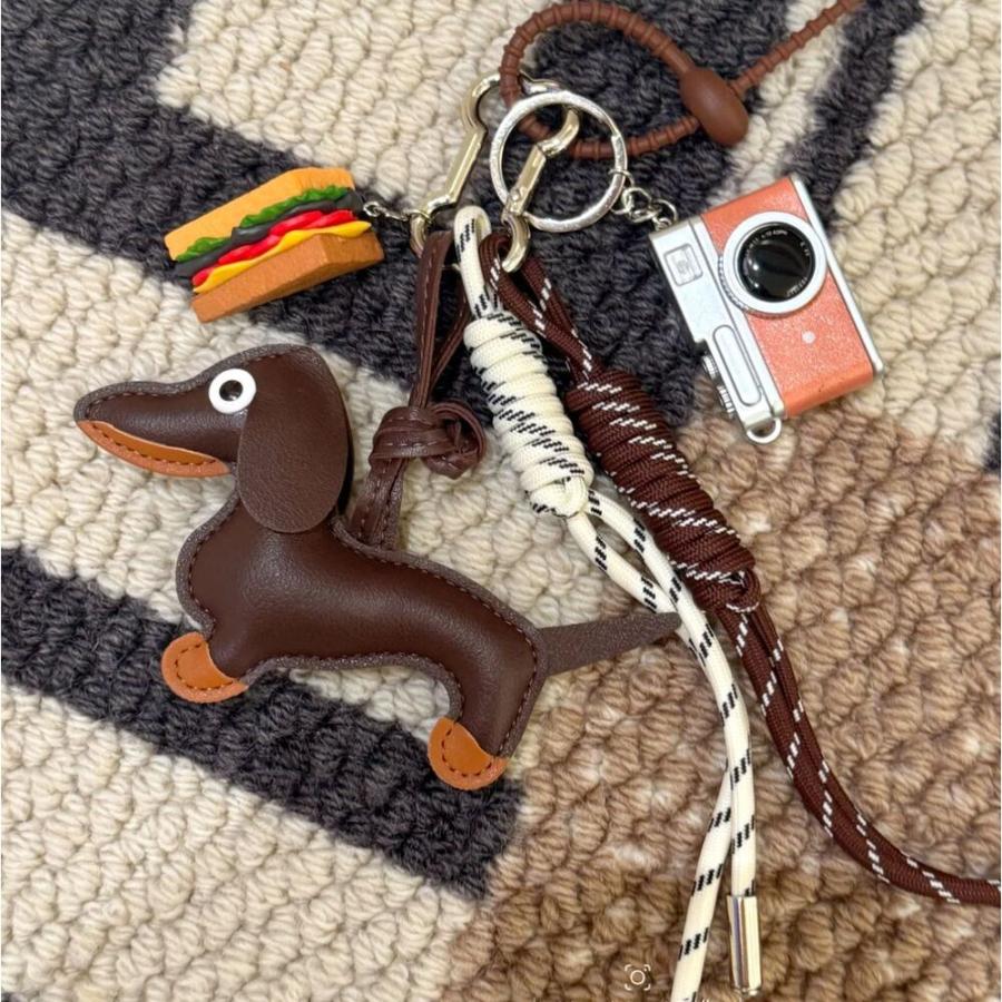 ☆ サンドイッチ＆カメラ バッグチャーム 犬 キーホルダー キー